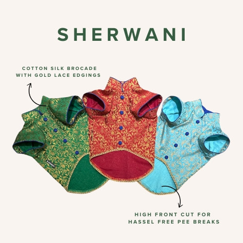 Shadi Red Brocade Sherwani