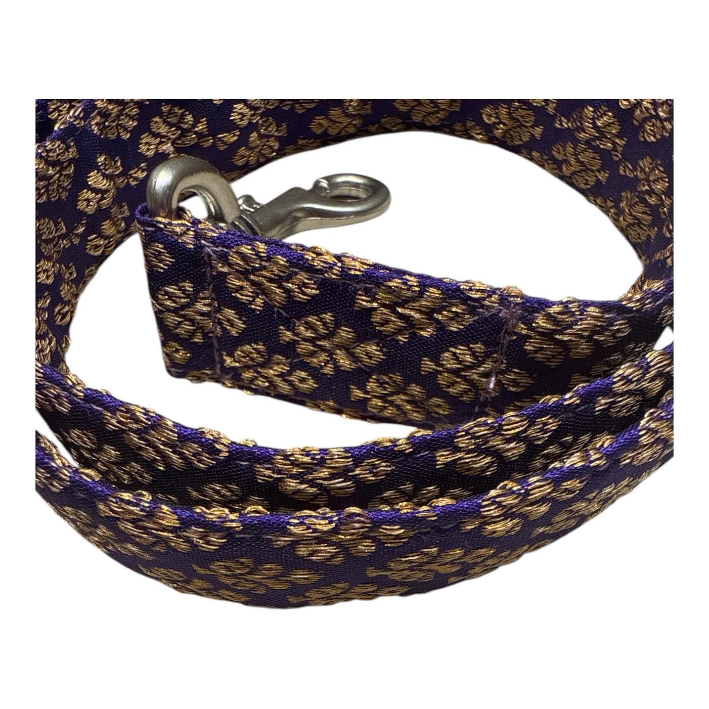 Cocktail Purple Brocade Harness with Leash