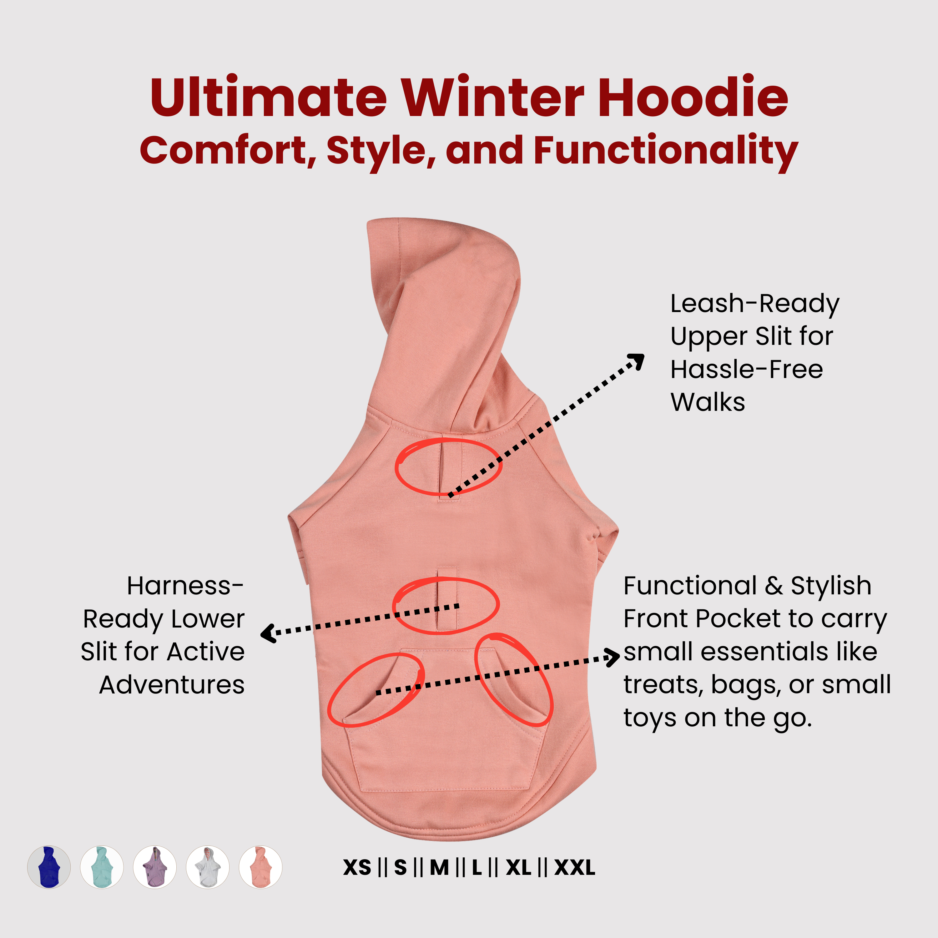 Basic Hoodie For Dogs Electric Blue