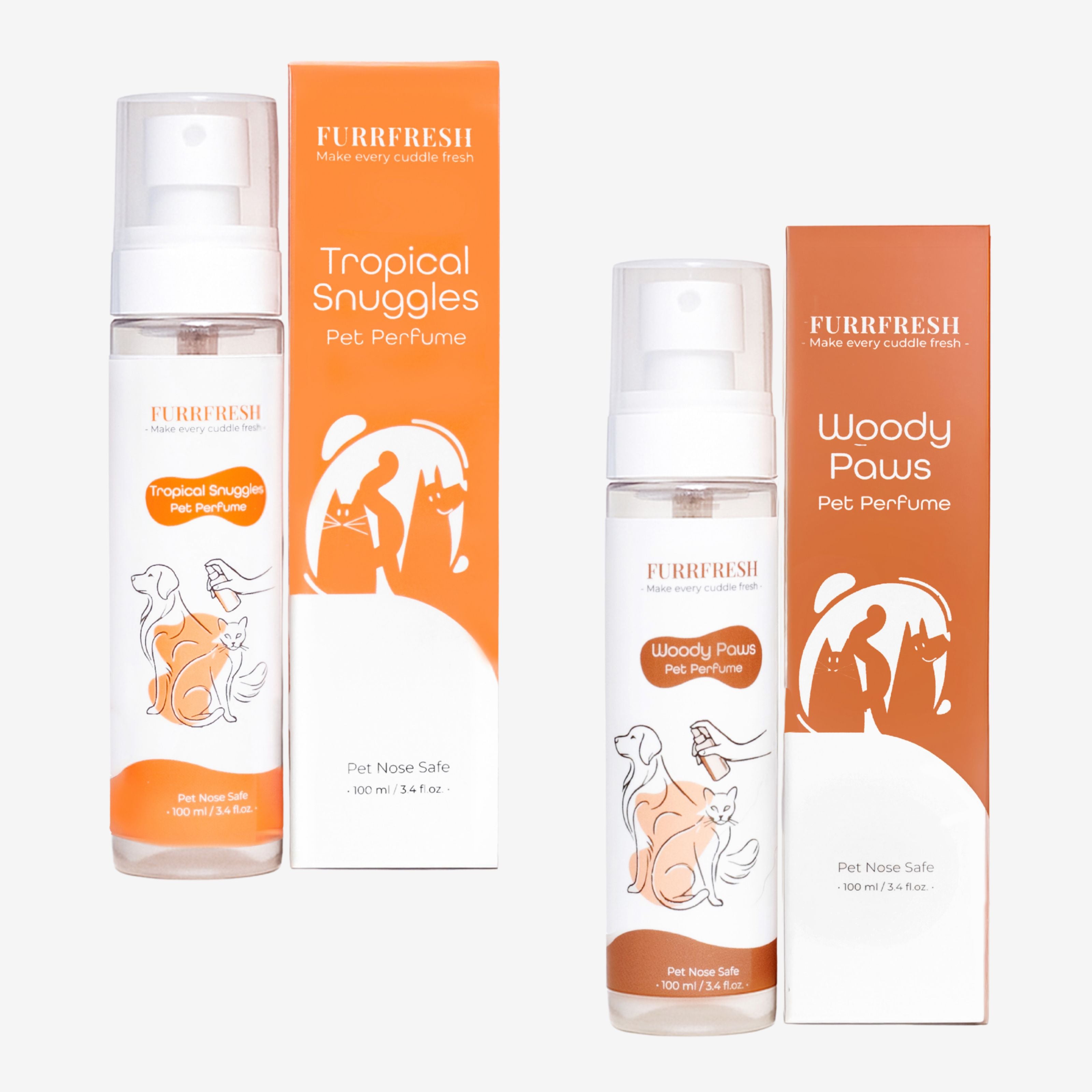 Tropical Snuggles & Woody Paws Perfume for Dogs & Cats