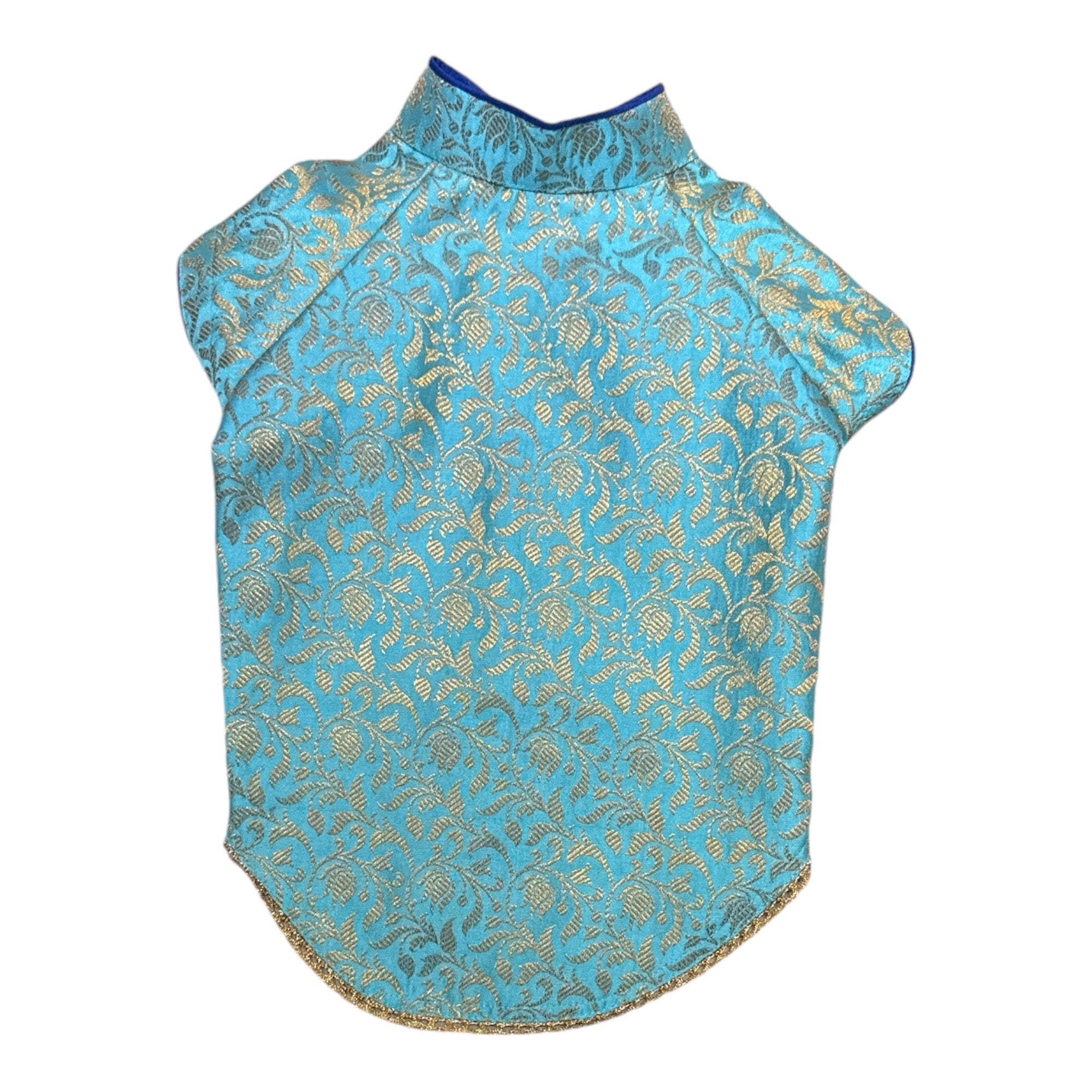 Coctail Blue Silk Brocade Sherwani