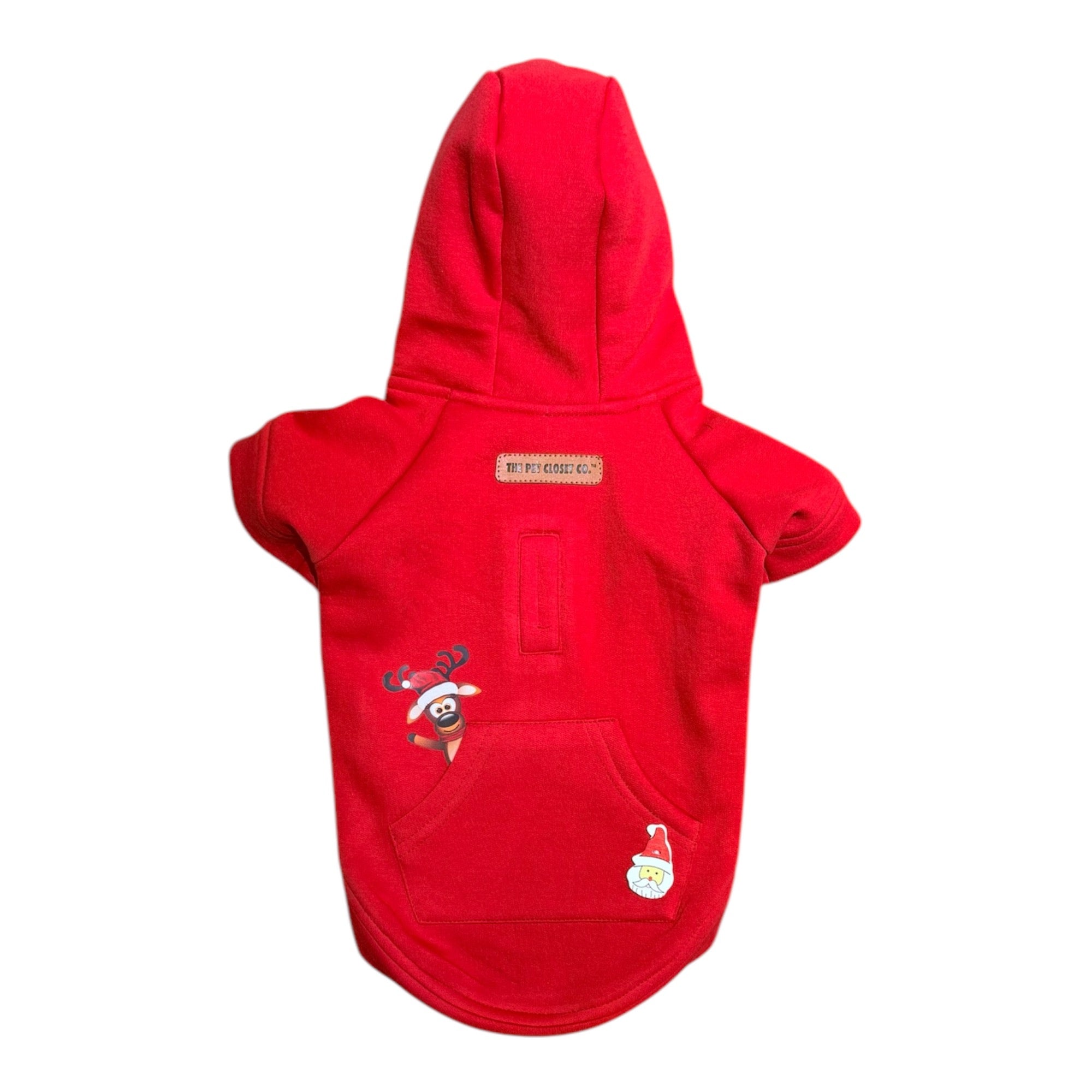 Hoodie aus Baumwollmischung mit Futter und Rentier-Print