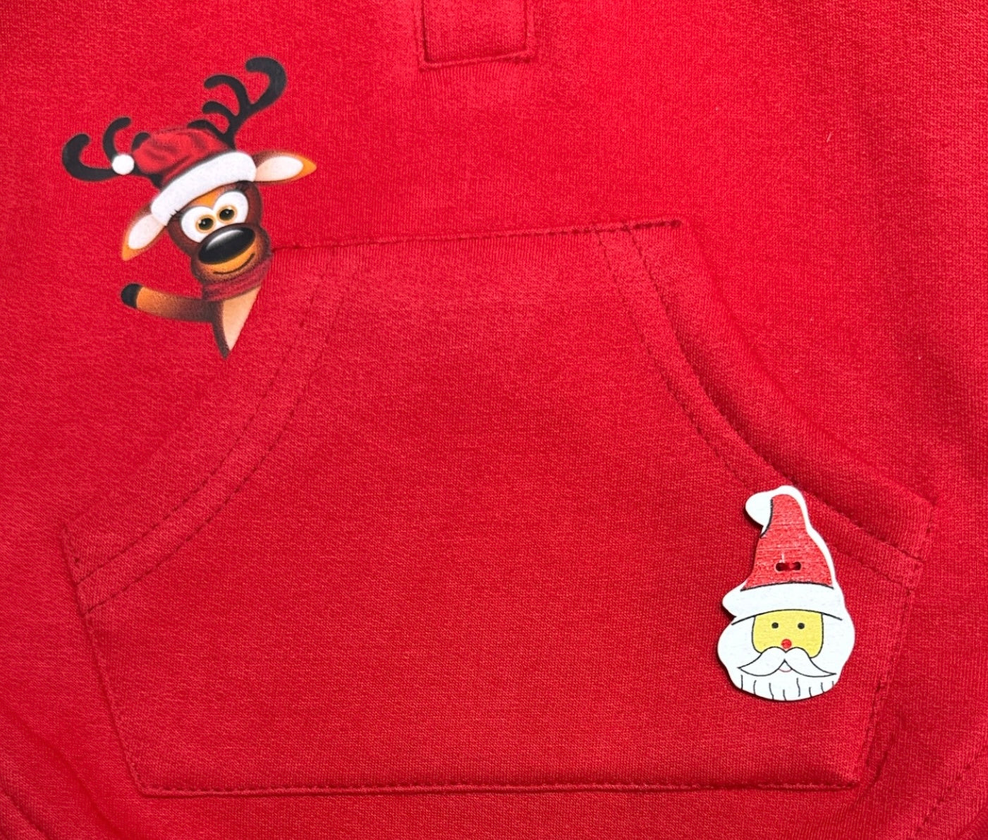 Hoodie aus Baumwollmischung mit Futter und Rentier-Print