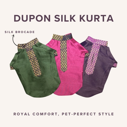 Deep Pink Dupon Silk Kurta
