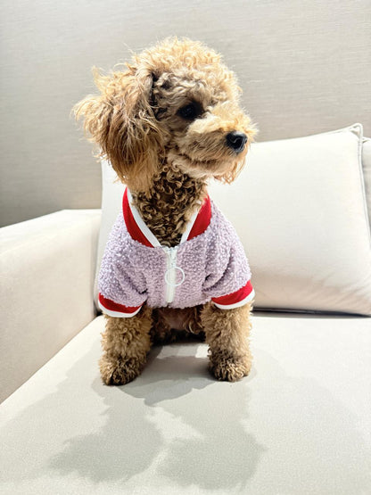 Sporty Happy Zipper- Light Mauve Fleece