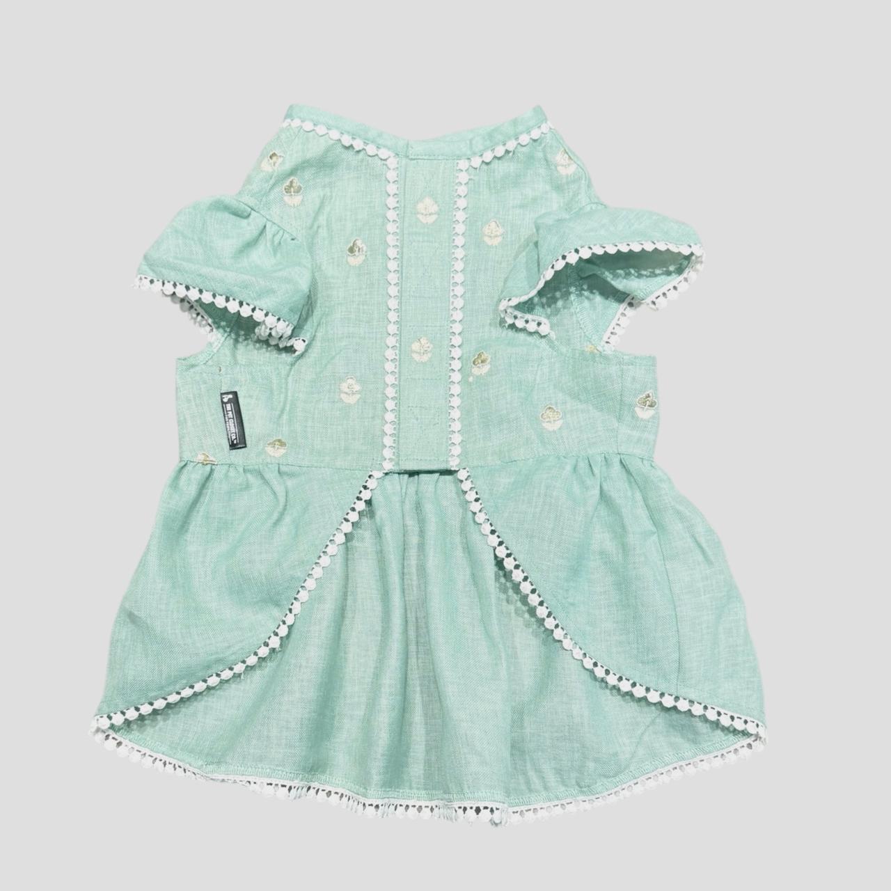 Lacy Lace Gota pati- Mint Frock