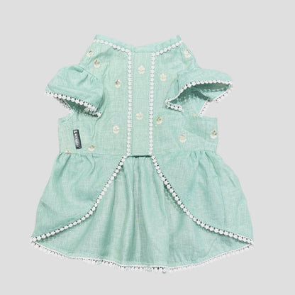 Lacy Lace Gota pati- Mint Frock