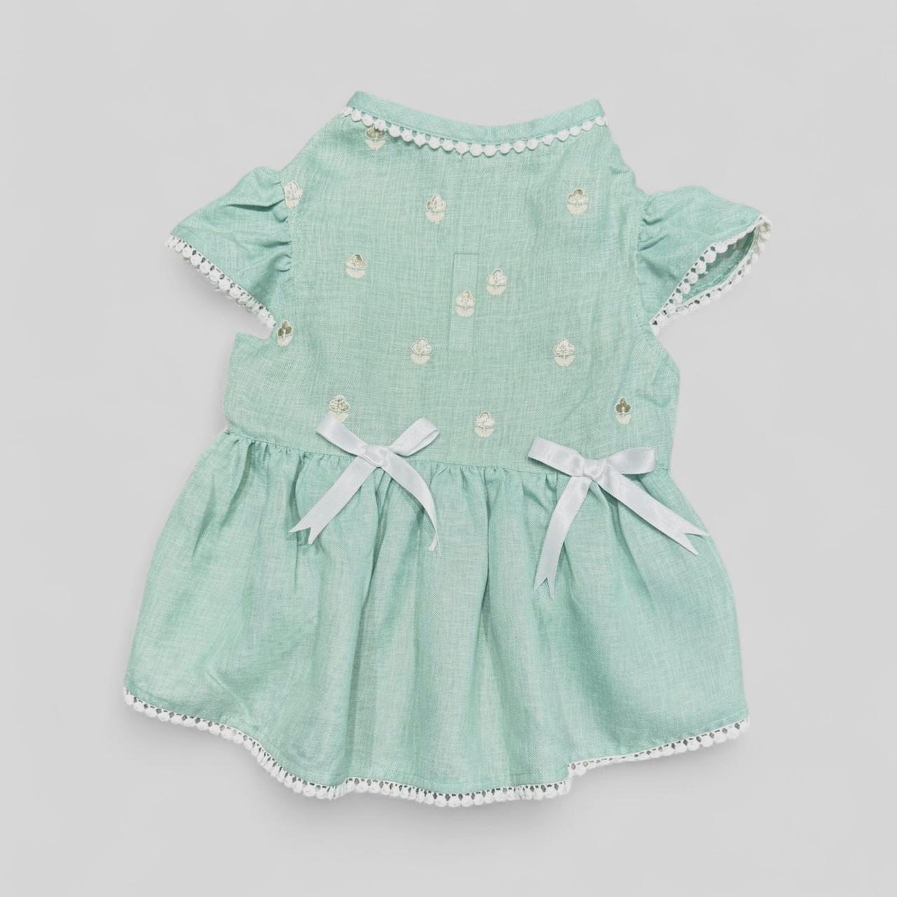 Lacy Lace Gota pati- Mint Frock