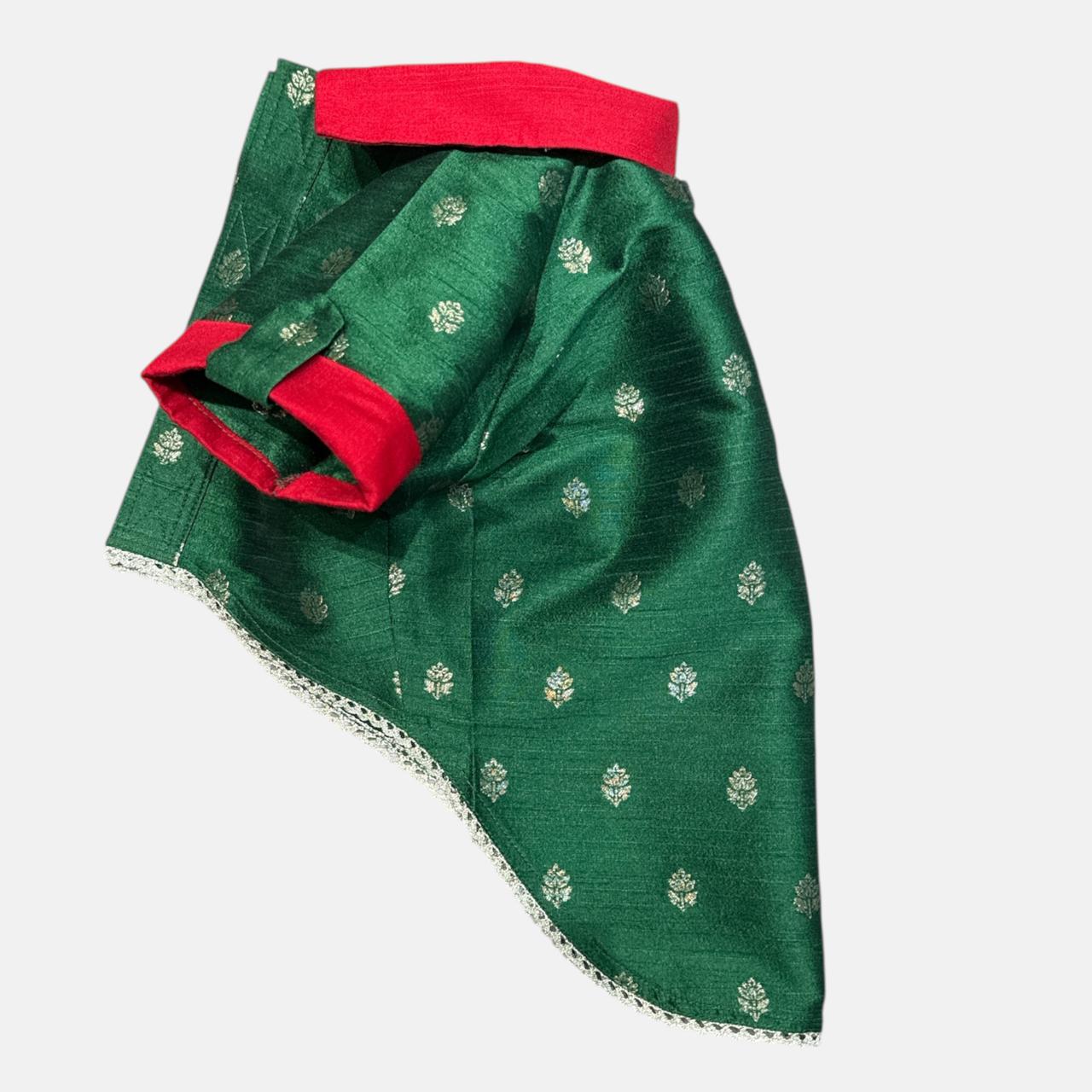 Brad's Paw Silk Shirts-Emerald Green