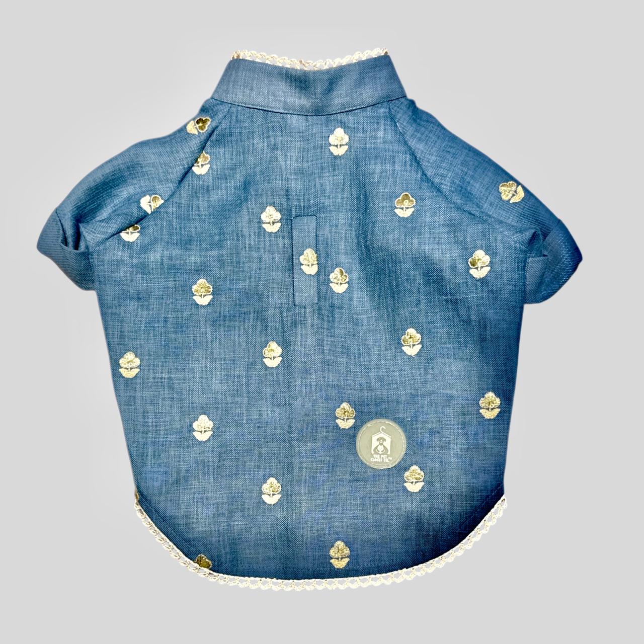 Linen Gota Pati Paws- Kurta