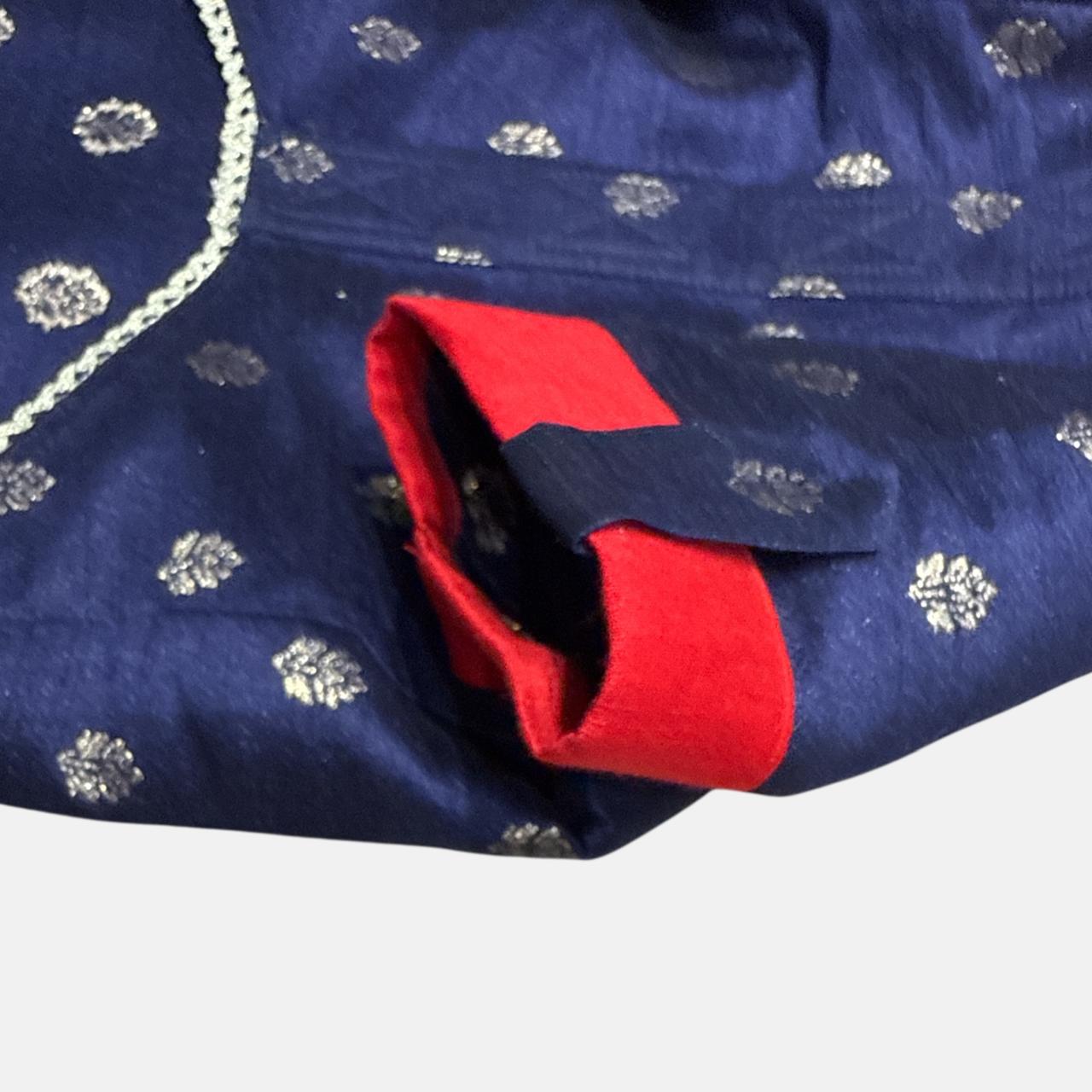 Brad's Paw Silk Shirt- Tanzanite Blue