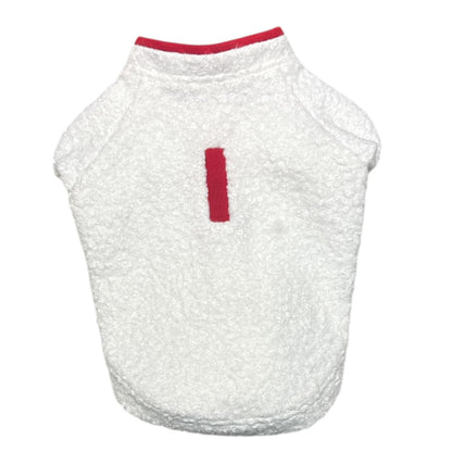 Sporty Happy Zipper- White Fleece