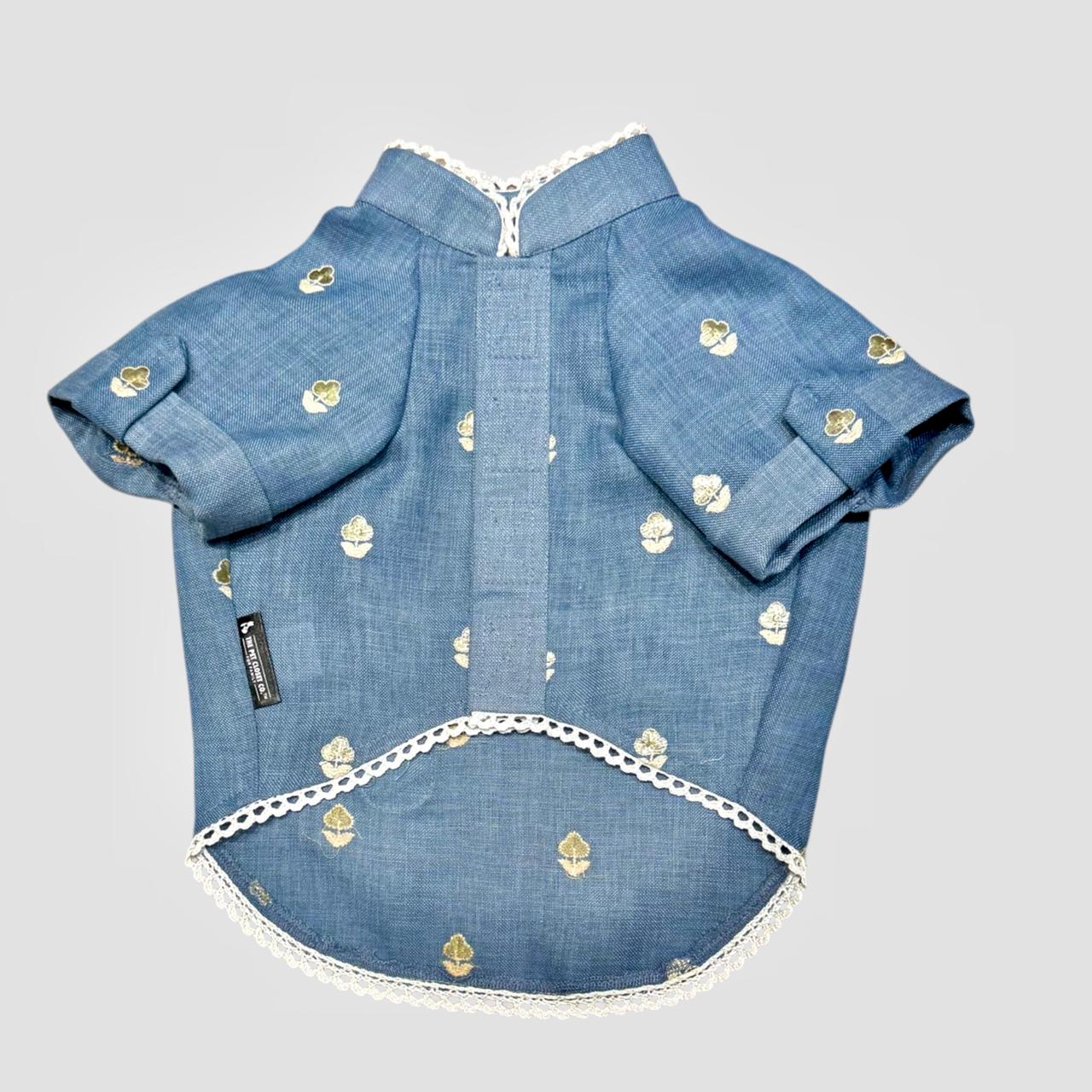 Linen Gota Pati Paws- Kurta