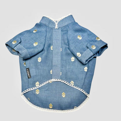 Linen Gota Pati Paws- Kurta