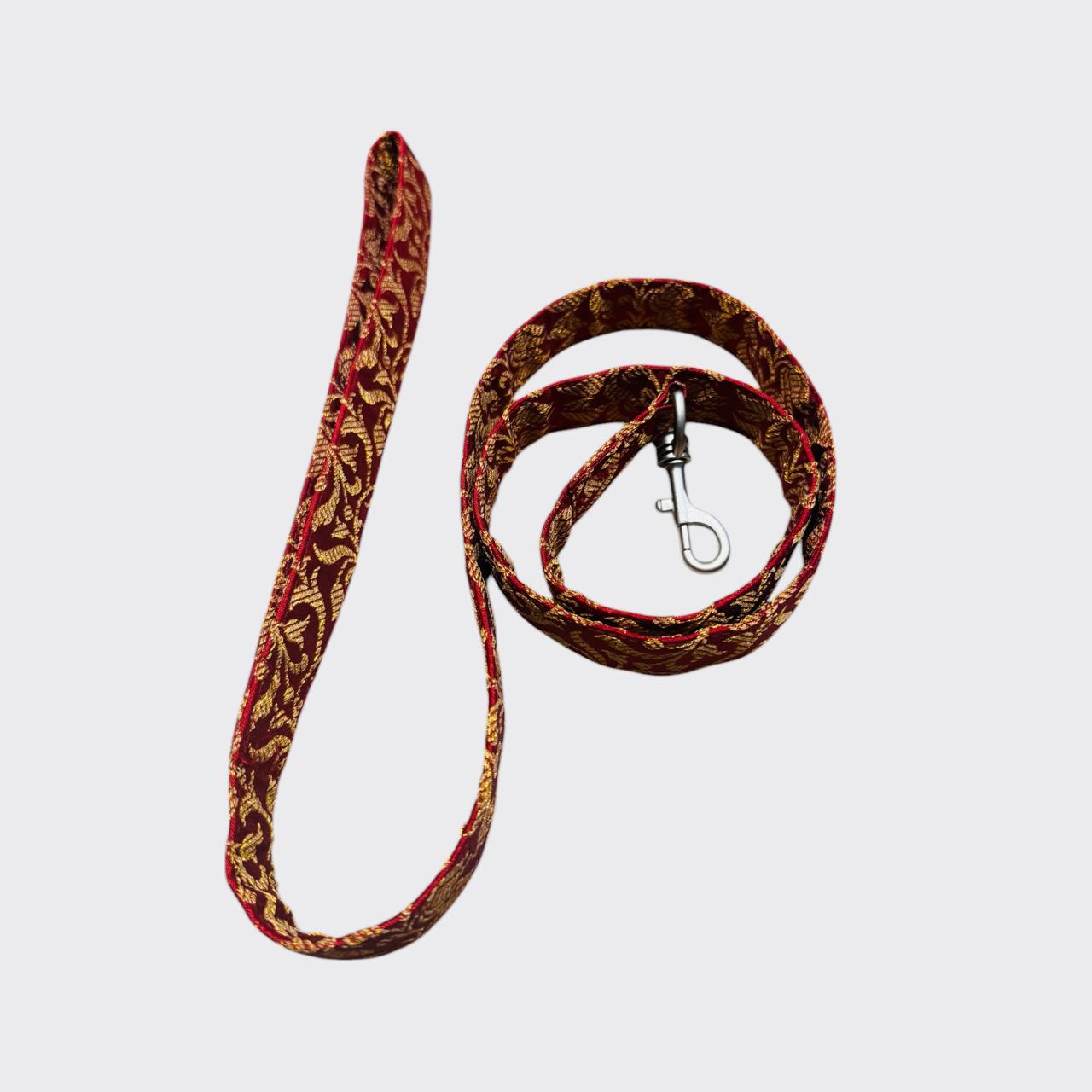 Wedding Red Brocade Harness with Leash