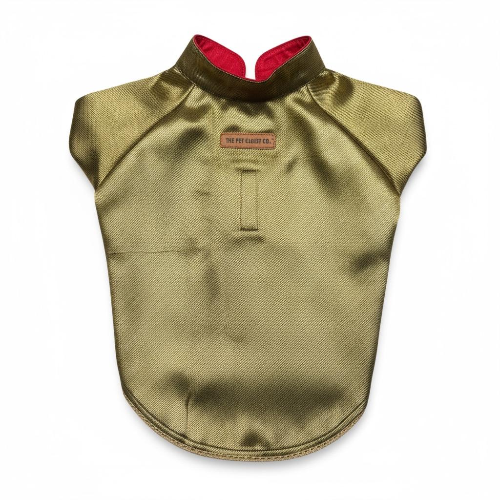 Banarsi Bocade Shervani In Silk- Liquid Black Gold