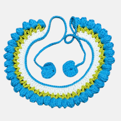 Blue Rose Buds- Crochet Dog Collar