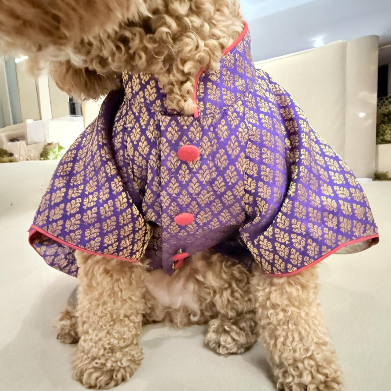 Snoopy Frock in Brocade- Purple Amethyst