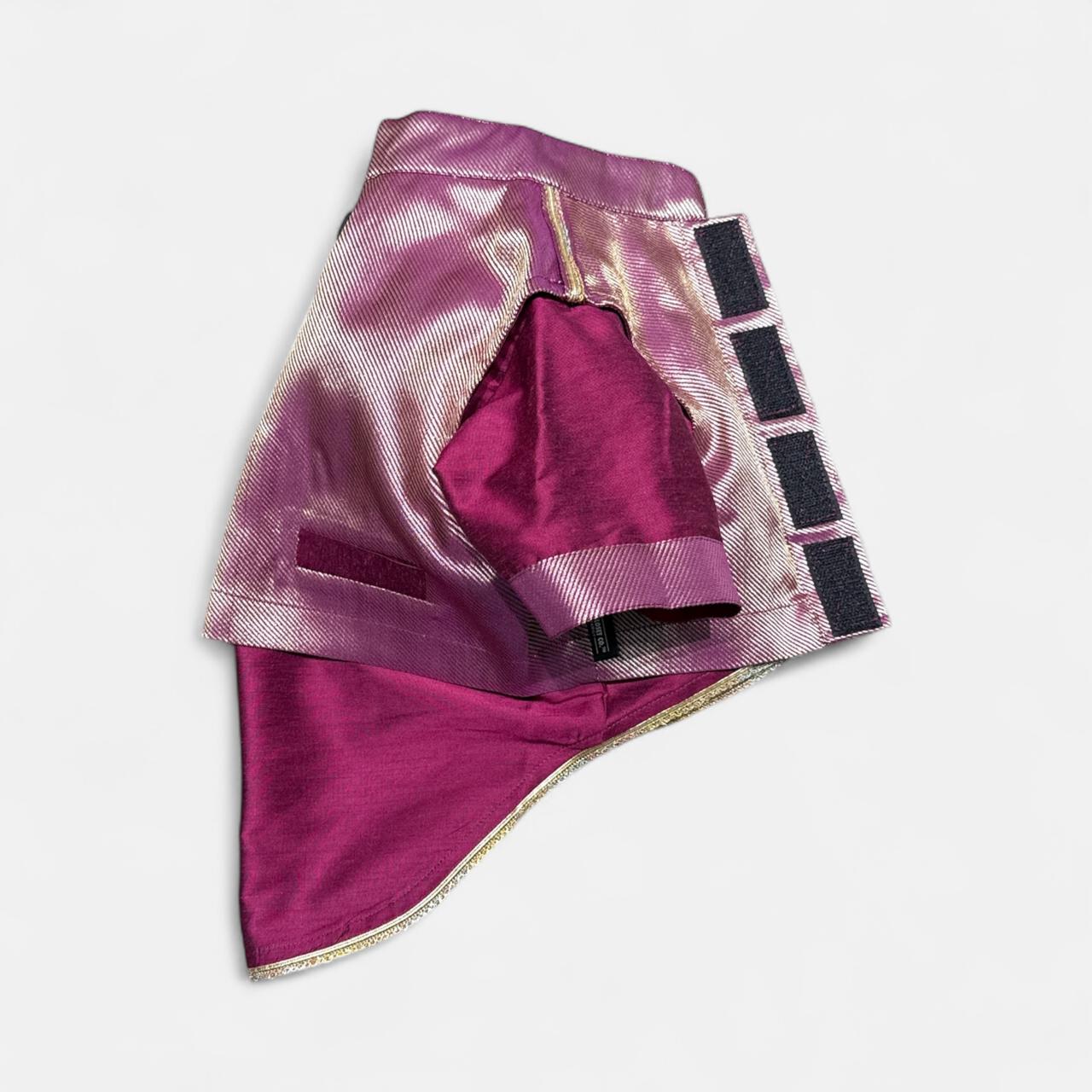 Feel Rich Brocade Waistcoa- Deep Magenta Silver