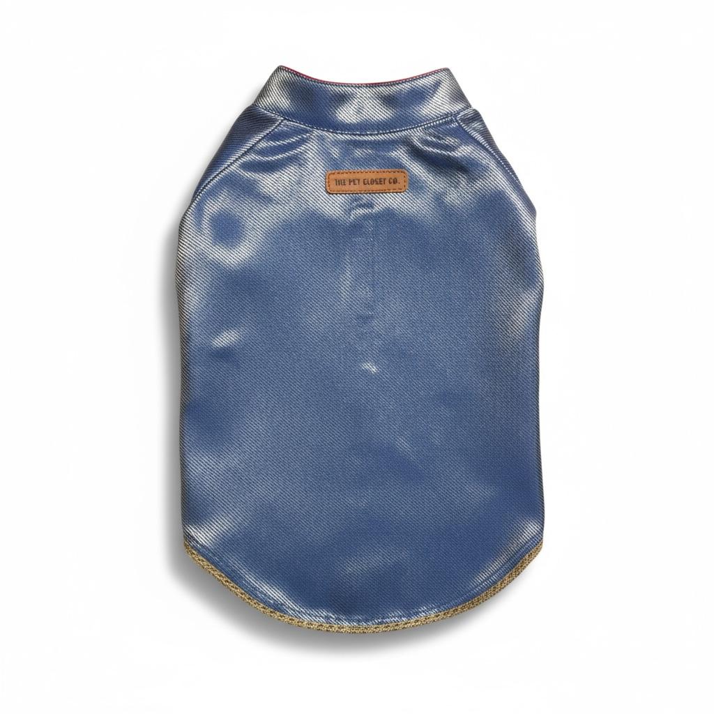 Banarsi Brocade Shervani in Silk- Liquid blue Gold