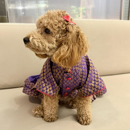 Snoopy Frock in Brocade- Purple Amethyst