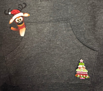 Reindeer In My Pocket Hoodie