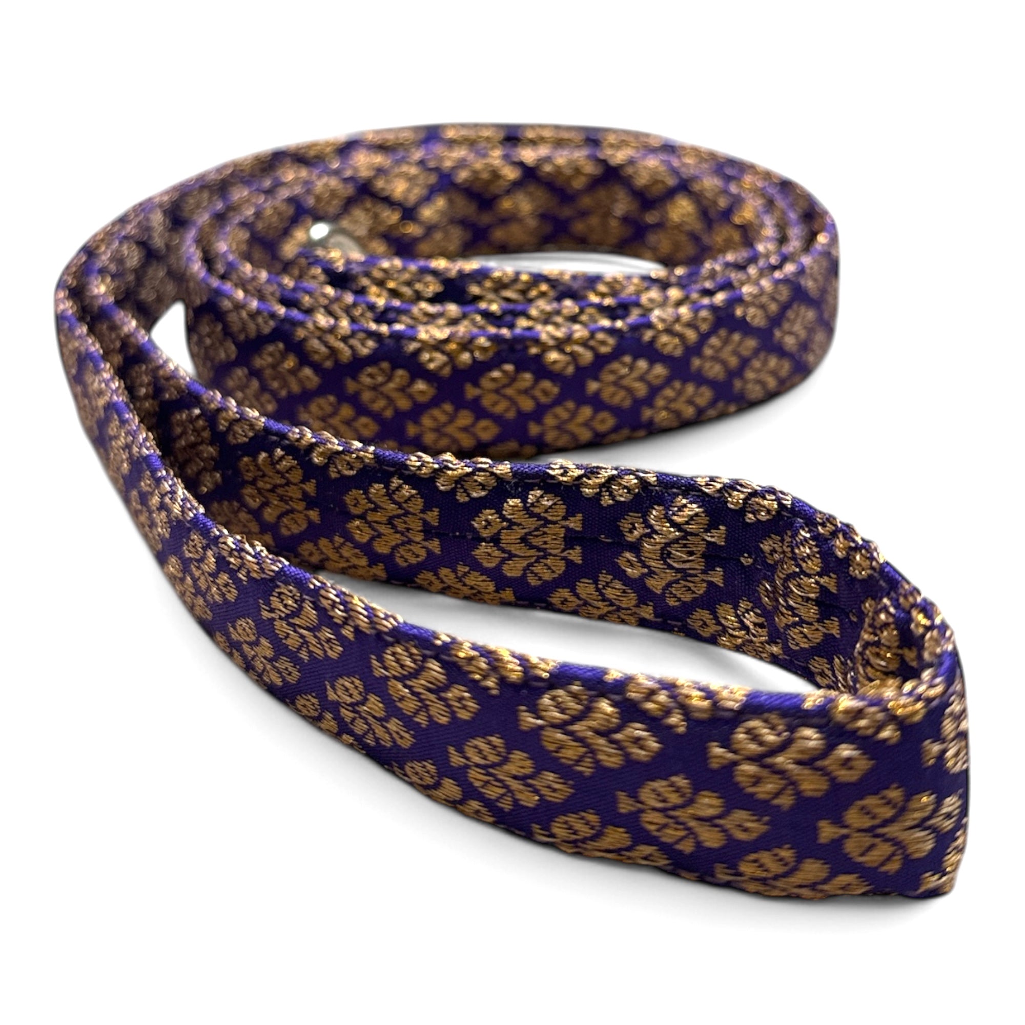 Coctail Purple Brocade Leash n Collar Set