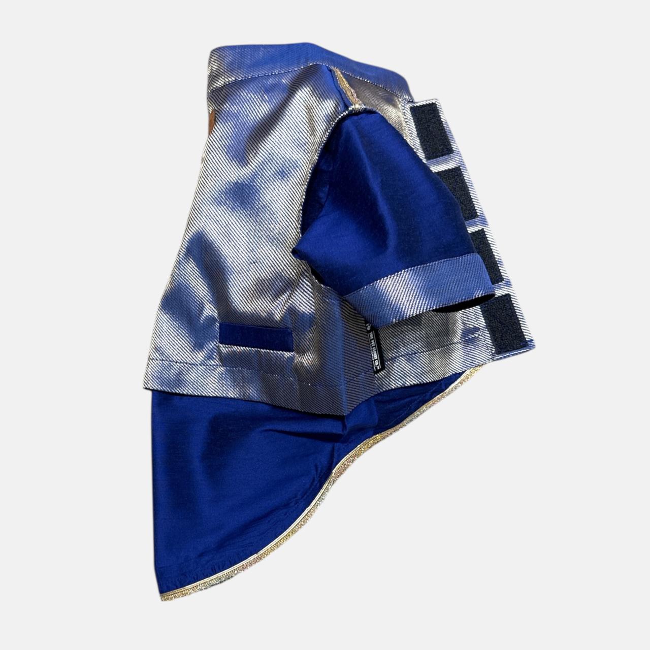 Feel Rich Brocade Waistcoat Kurta- Blue Silver