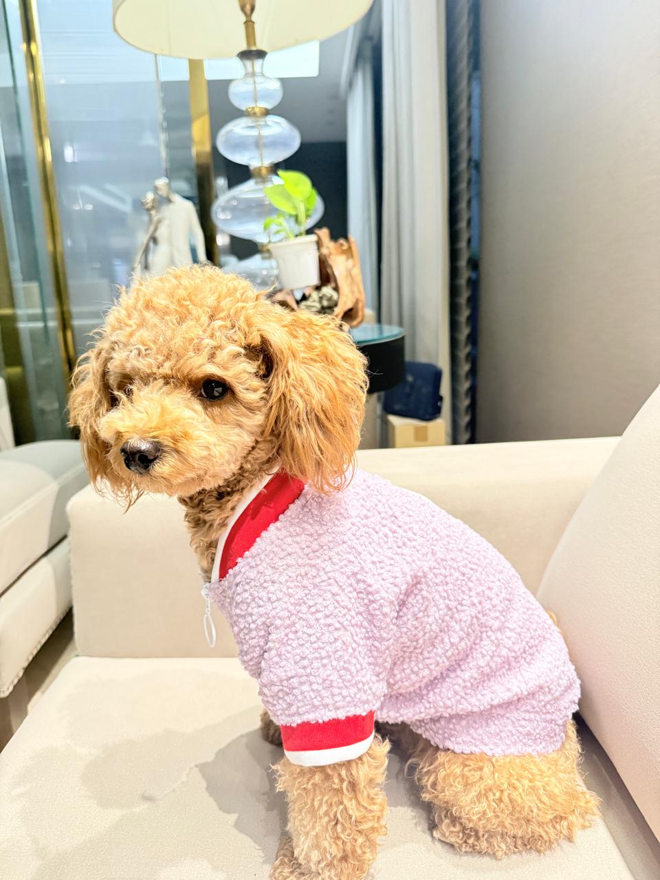 Sporty Happy Zipper- Light Mauve Fleece