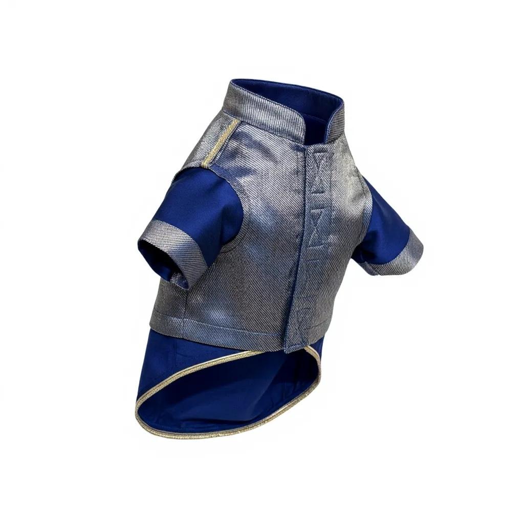 Feel Rich Brocade Waistcoat Kurta- Blue Silver