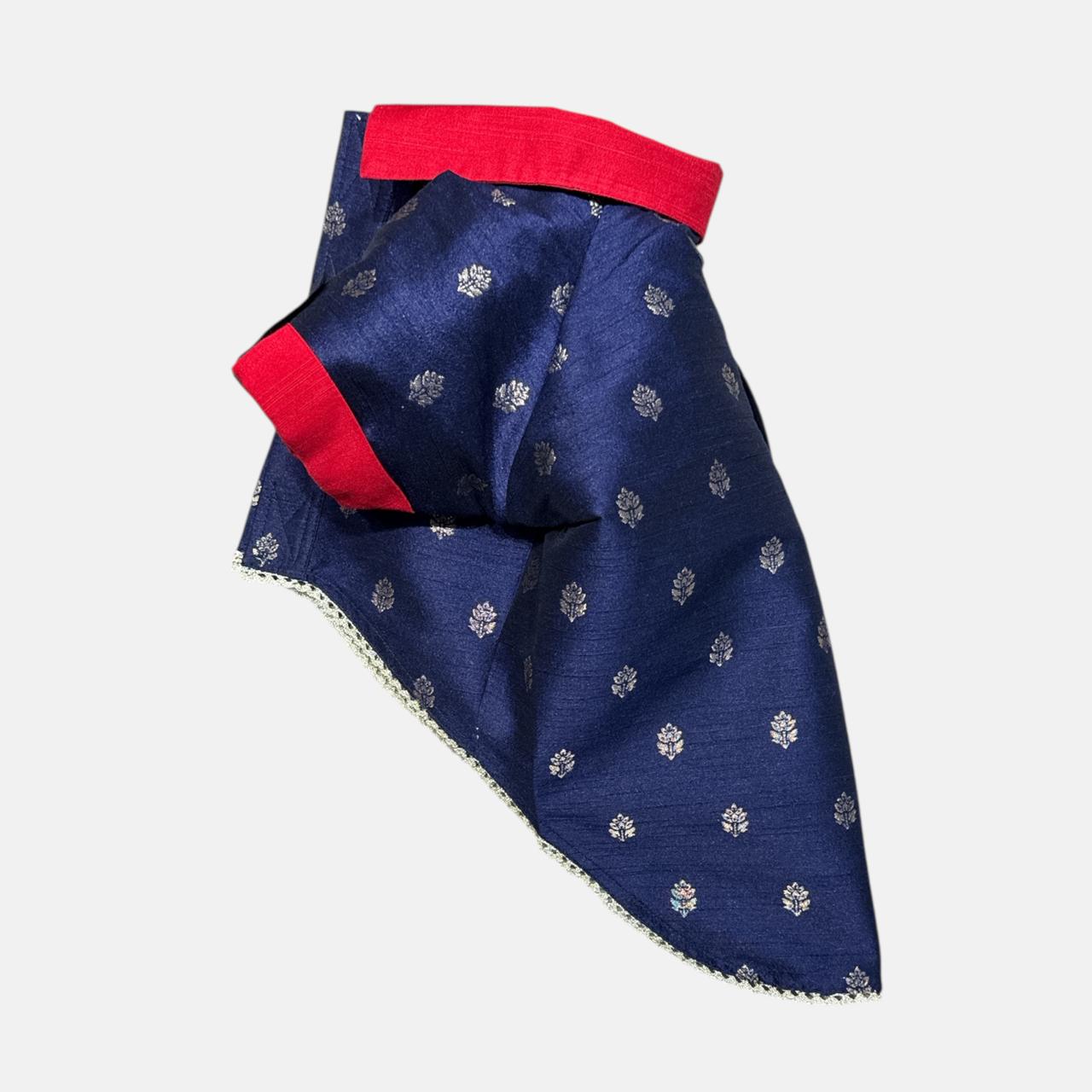 Brad's Paw Silk Shirt- Tanzanite Blue