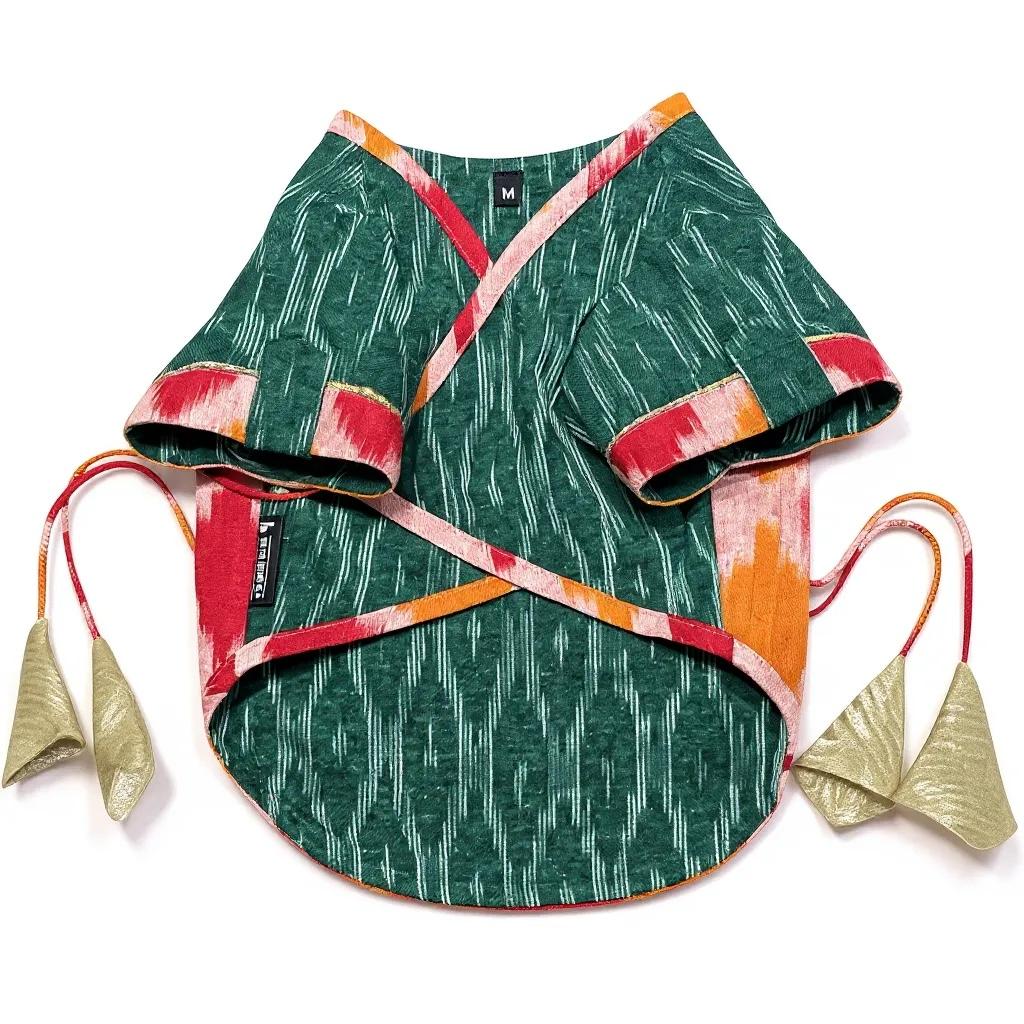 Ikat Paws Angrakha - Vibrant Green