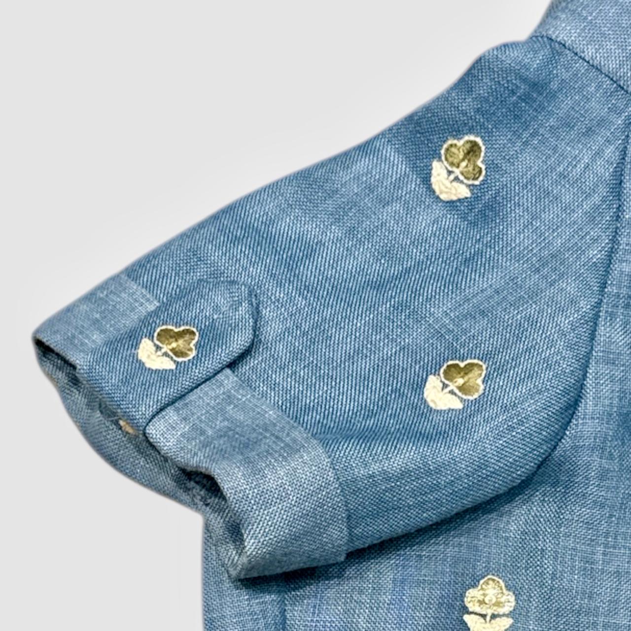 Linen Gota Pati Paws- Kurta