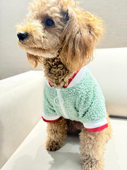 Sporty Happy Zipper- Olive Fleece