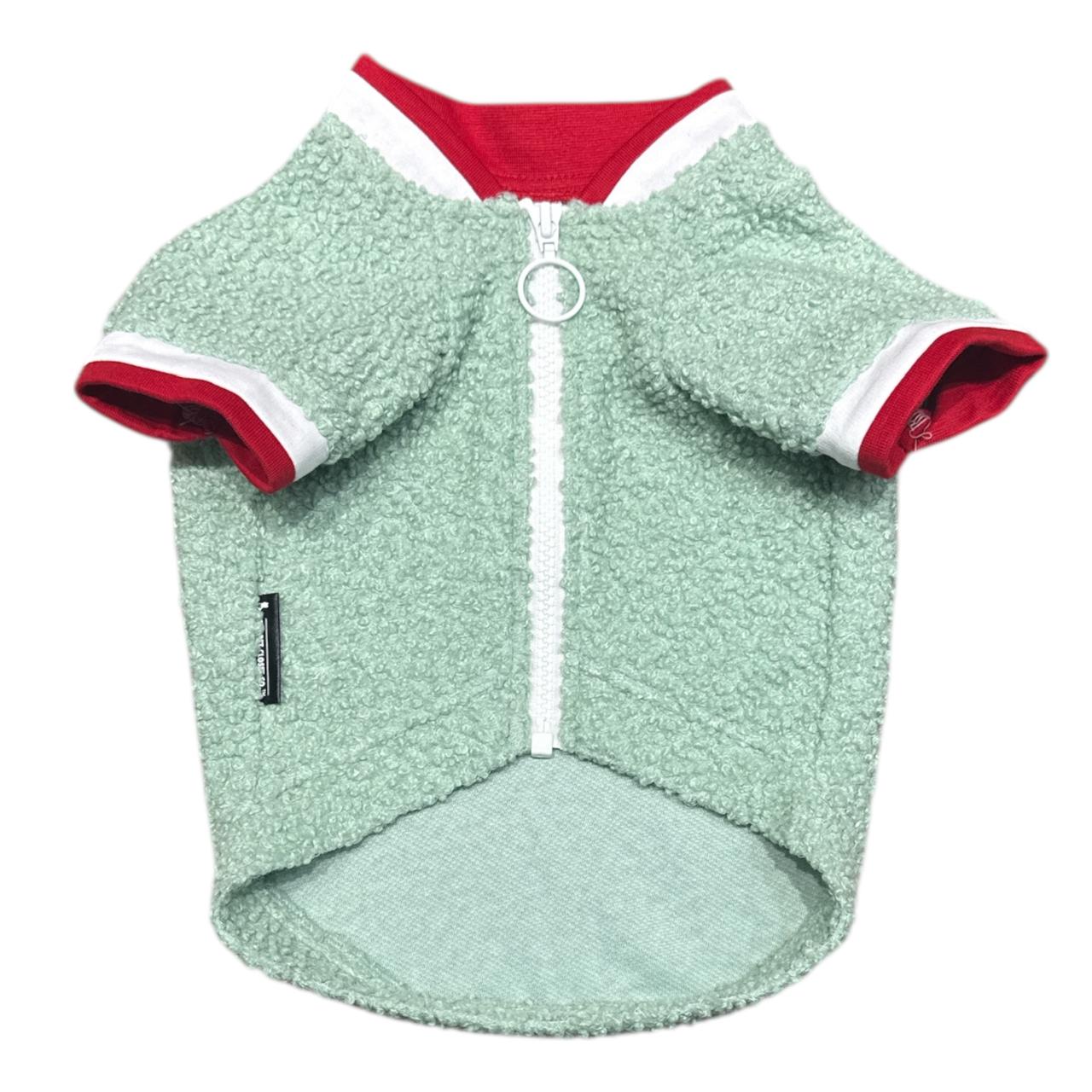 Sporty Happy Zipper- Olive Fleece