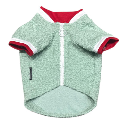 Sporty Happy Zipper- Olive Fleece